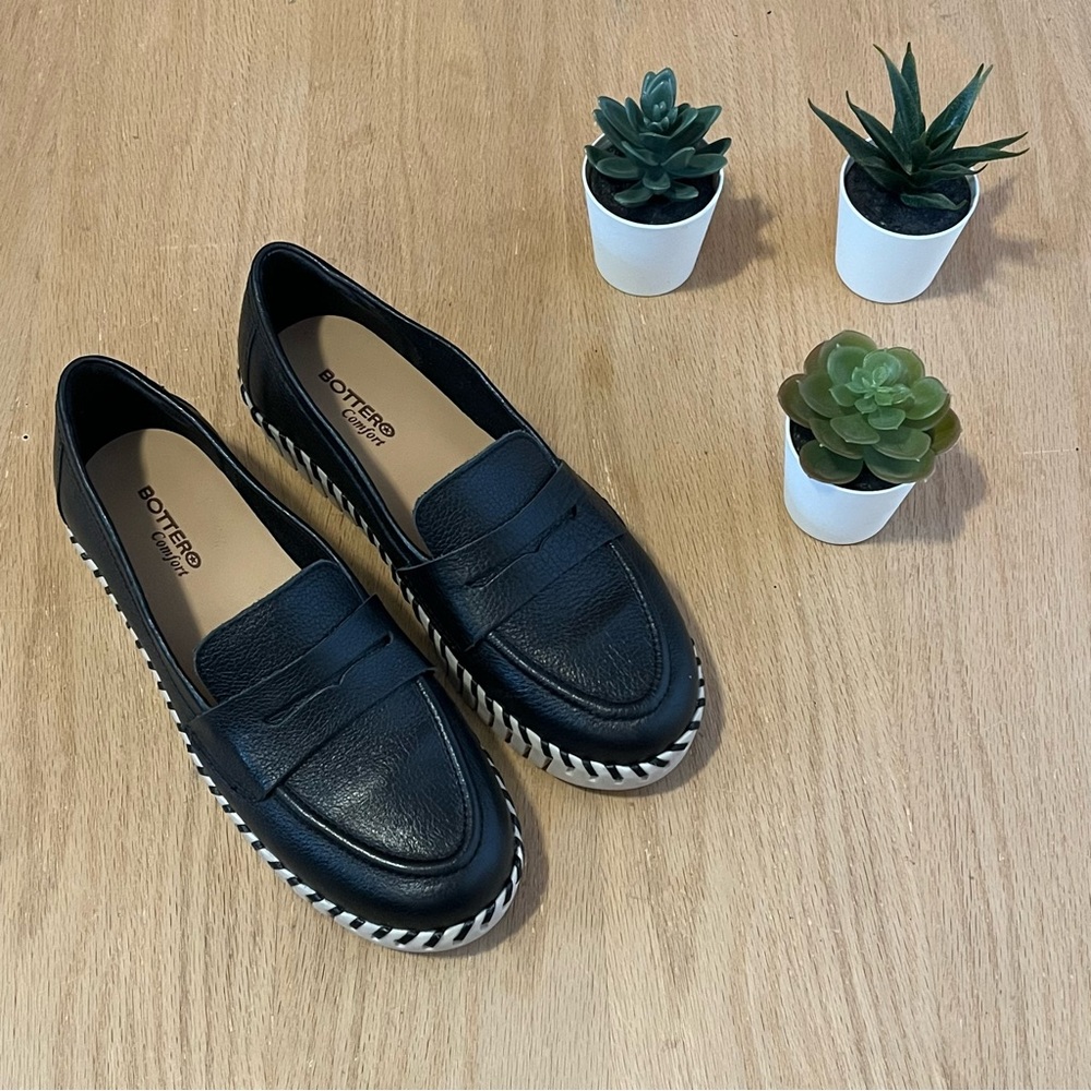 Bottero Comfort Leather Loafers in Black Soft Academia Indie Grunge Minimalist